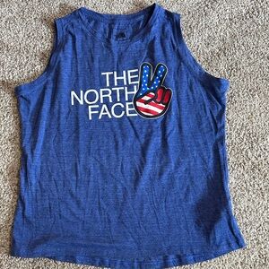 The North Face Blue Tank with Peace Graphic